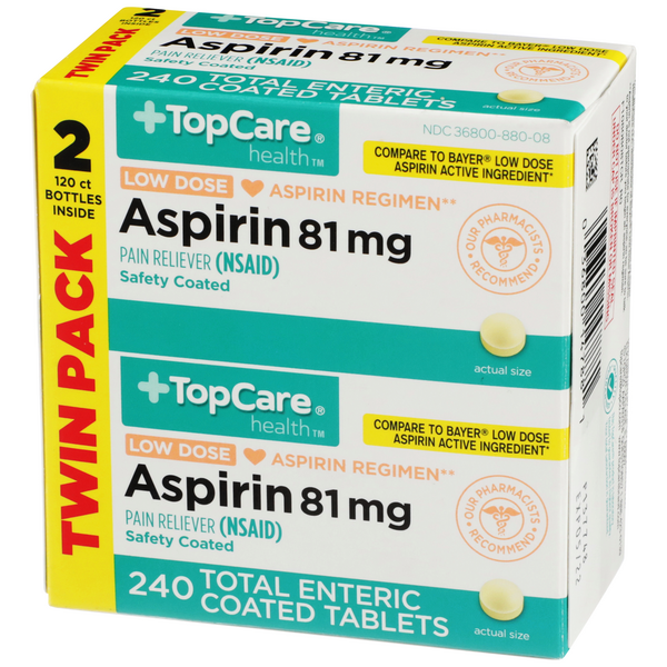 TopCare Adult Low Dose Aspirin 81mg 2120 Ct HyVee Aisles Online