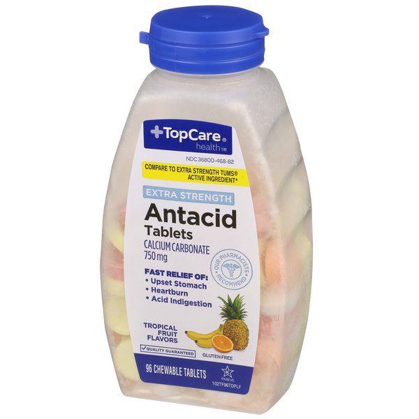 TopCare Extra Strength Antacid Calcium Assorted Tropical Fruit Chewable ...