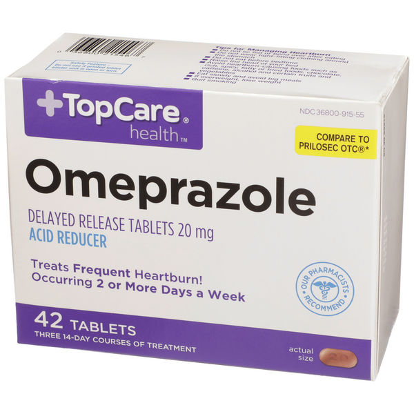 TopCare Omeprazole Acid Reducer Tablets 3/14 Day Course | Hy-Vee Aisles ...