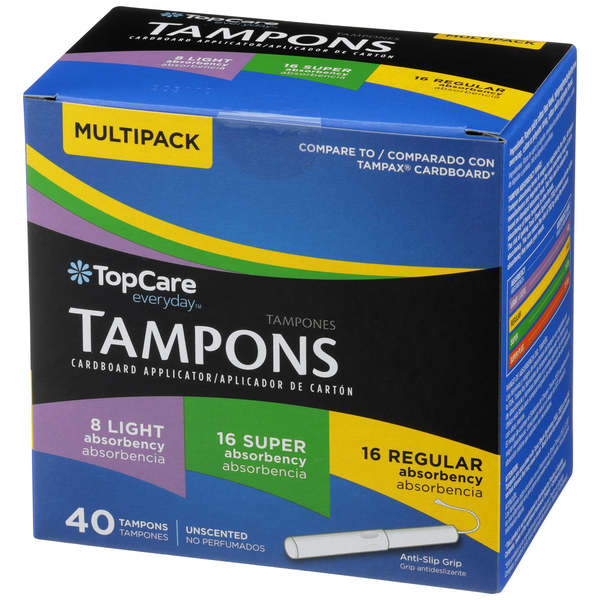 TopCare Tampons Multipack, Light Super, Regular Absorbency Cardboard  Applicator Unscented