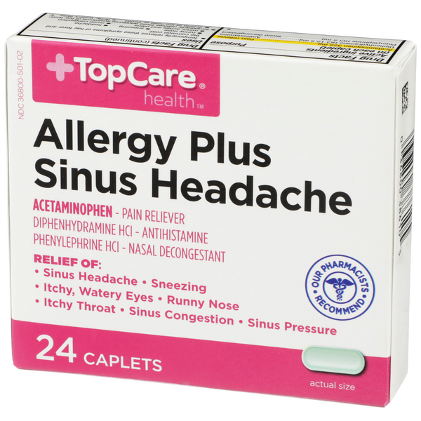Equate Maximum Strength Severe Allergy Plus Sinus Headache Caplets, 20 Count