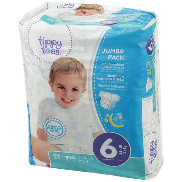 Tippy Toes Jumbo Pack Diapers, 6 35+ Lb HyVee Aisles Online Grocery