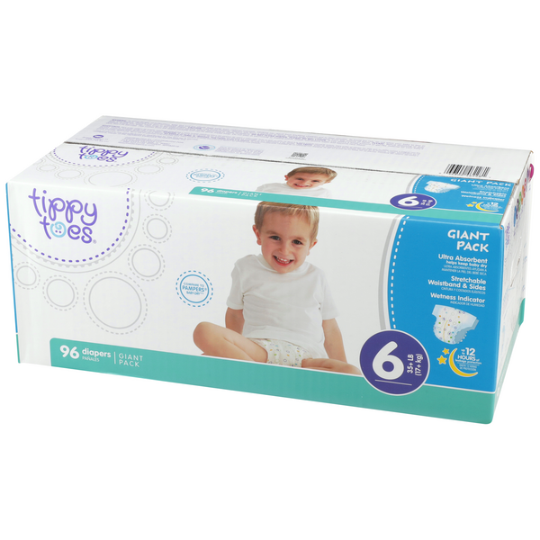 Tippy Toes Giant Pack Size 6 Diapers | Hy-Vee Aisles Online Grocery ...