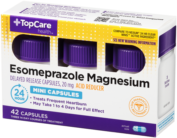 TopCare Esomeprazole Magnesium 20 Mg Acid Reducer Delayed Release Mini ...