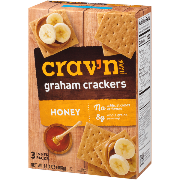 Crav'N Flavor Graham Crackers, Honey, 3 Inner Packs HyVee Aisles