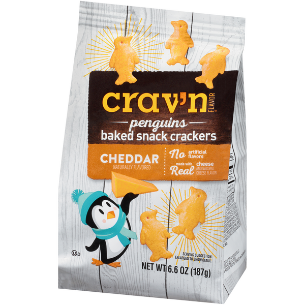 Crav'N Flavor Cheddar Penguins Baked Snack Crackers HyVee Aisles