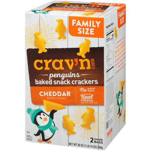 Crav'N Flavor Cheddar Penguins Baked Snack Crackers HyVee Aisles
