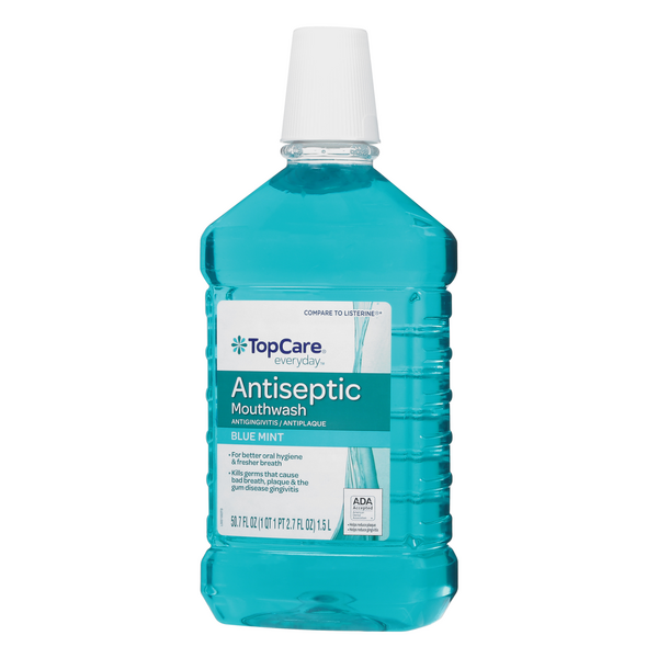 TopCare Blue Mint Antiseptic Mouth Rinse | Hy-Vee Aisles Online Grocery ...