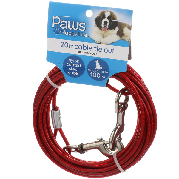 Paws 20Ft Cable Tether For Dogs up to 60lbs | Hy-Vee Aisles Online ...
