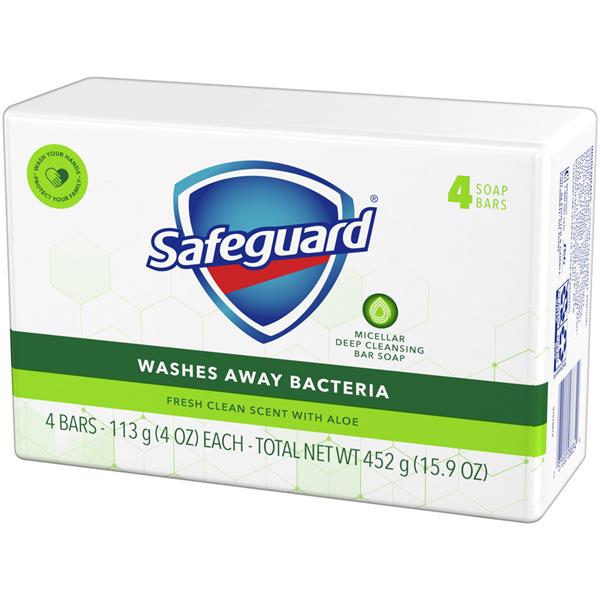 Safeguard Antibacterial Bar Soap White With Aloe 4-4 Oz ...