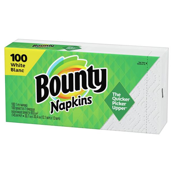 Bounty Paper Napkins, White, 100 Count HyVee Aisles Online Grocery