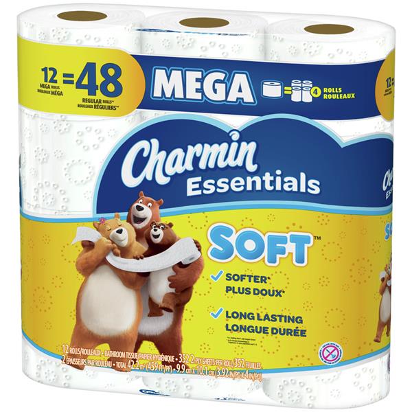 Charmin Essentials Soft Mega Rolls Toilet Paper | Hy-Vee Aisles Online ...