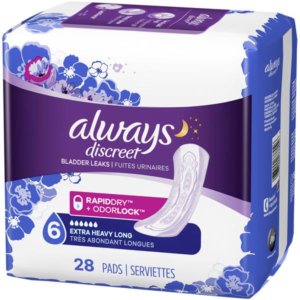 Always Discreet Ultimate Overnight Long Length Pads | Hy-Vee Aisles ...