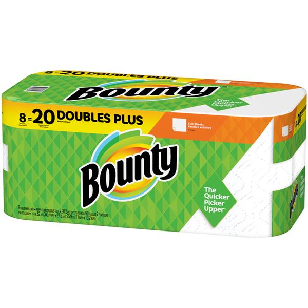 Bounty Full Sheet Paper Towels, White, Double Plus Rolls | Hy-Vee ...