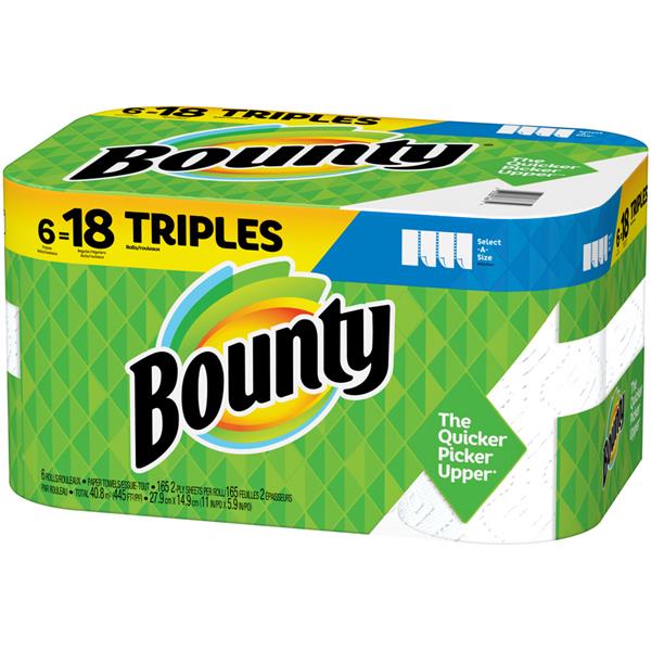 Bounty select a size paper towels white triple rolls hy vee aisles