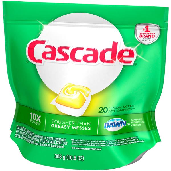 Cascade Dawn Lemon Scent Action Pacs Dishwasher Detergent 20ct Hy Vee Aisles Online Grocery