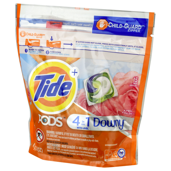 Tide+ 4-in-1 Downy April Fresh Laundry Detergent PODS 15 ct | Hy-Vee ...