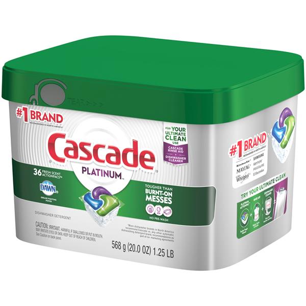 Cascade Platinum Dawn Fresh Scent Action Pacs Dishwasher Detergent 36Ct