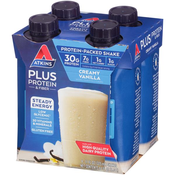 Atkins Creamy Vanilla Protein & Fiber Shake 4Pk HyVee Aisles Online