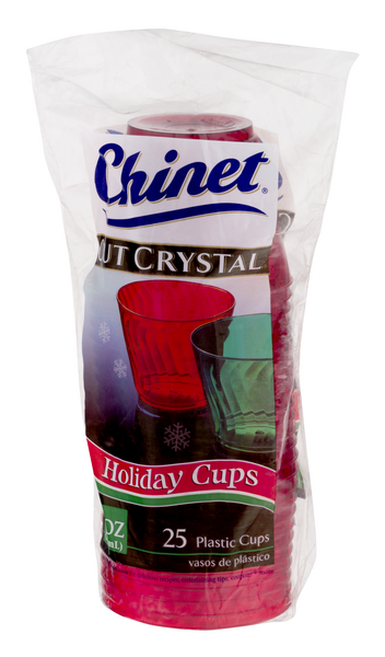 Chinet Cut Crystal Plastic Cups, 9 Oz, 25 Ct 