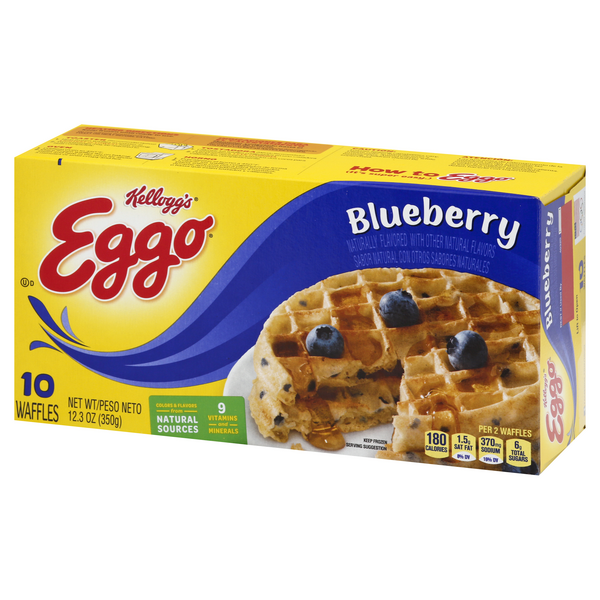 Kellogg S Eggo Blueberry Waffles 10 Ct Hy Vee Aisles Online Grocery Shopping