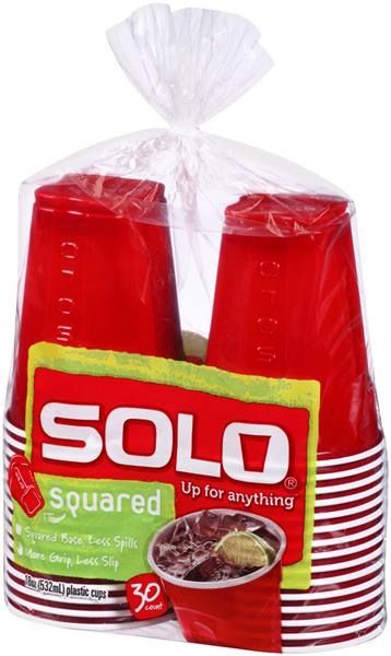 RETIRED SOLO CUP COMPANY SOLO GRIPS 22-red PLASTIC BOWLS 18.OZ, 2007