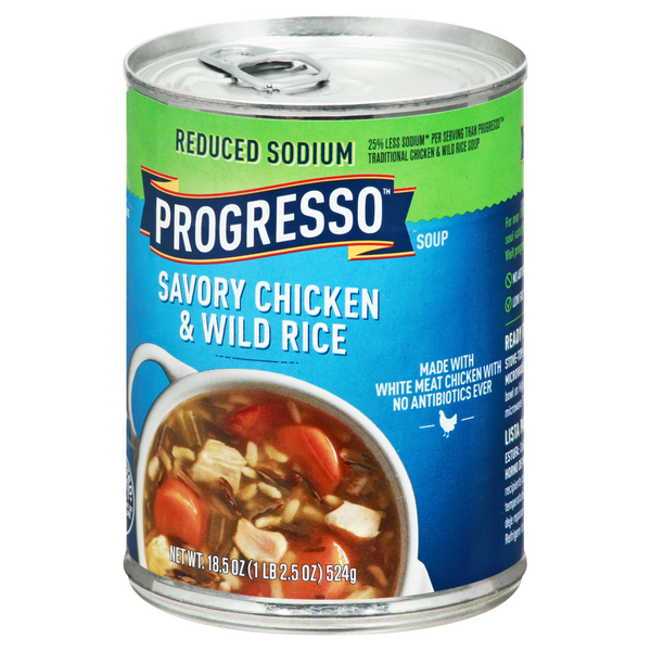 Progresso Reduced Sodium Chicken & Wild Rice Soup | Hy-Vee Aisles ...