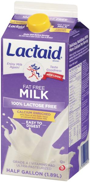 Lactaid 100% Lactose Free Fat Free Calcium Enriched Milk | Hy-Vee ...