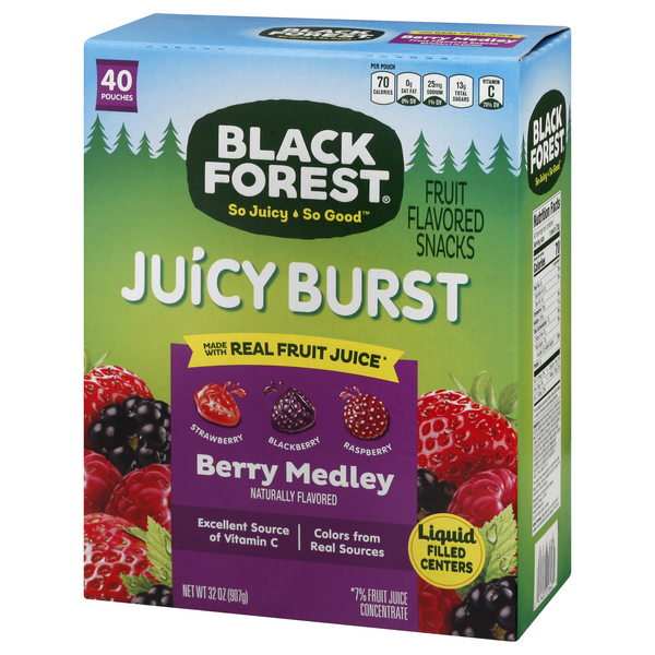 Black Forest Juicy Burst Berry Medley Fruit Flavored Snacks 40 Ct ...