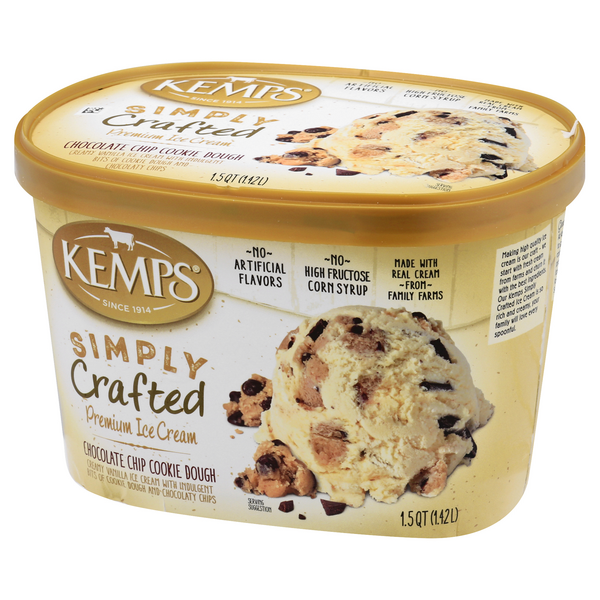 Kemps Simply Crafted Chocolate Chip Cookie Dough Premium Ice Cream Hy