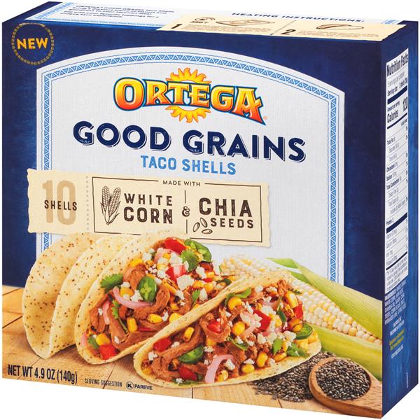 Ortega Good Grains WHite Corn & Chia Seeds Taco Shells 10Ct HyVee