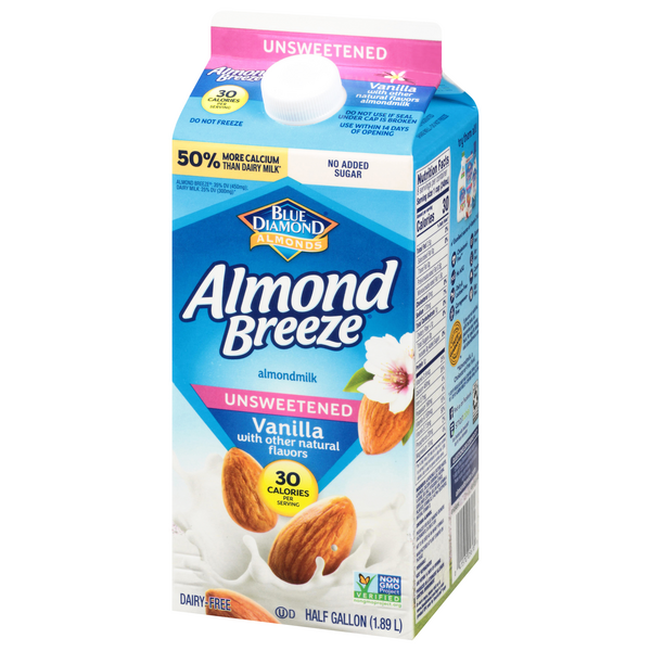 Blue Diamond Almond Breeze Unsweetened Vanilla Almond Milk Hy Vee Aisles Online Grocery Shopping