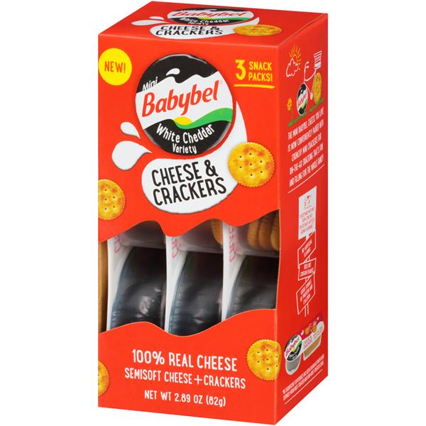 Mini Babybel White Cheddar Variety Cheese & Crackers 3Ct HyVee Aisles Online Grocery Shopping