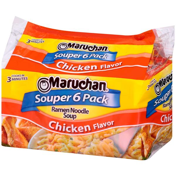 Maruchan Chicken Flavor Ramen Noodle Soup Souper 6Pk, 6-3 ...