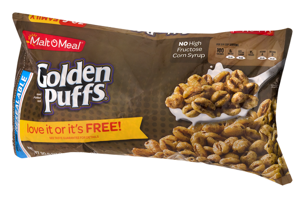 Malt-O-Meal Golden Puffs Cereal: Caramel-Flavored Puffs