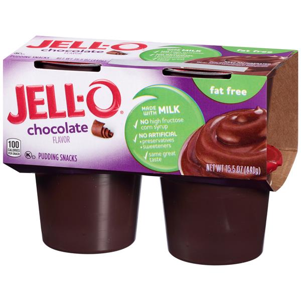 JellO Pudding Snacks, Fat Free, Chocolate Flavor 4Ct HyVee Aisles
