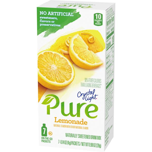 Crystal Light Pure On-the-Go Lemonade, 7-0.14 oz Packets | Hy-Vee ...