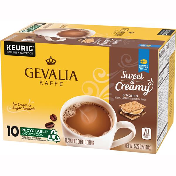 Gevalia Kaffe Sweet & Creamy S'mores Flavored Coffee Drink 10 Ct KCup