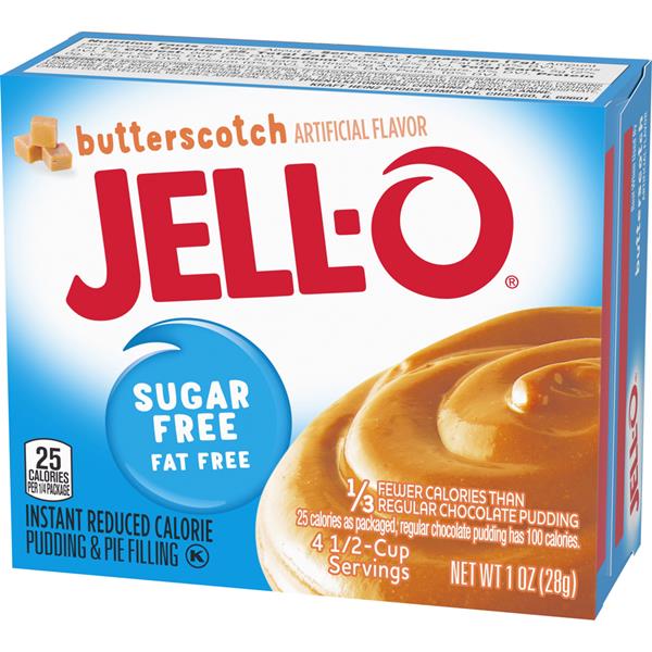 Jell-O Sugar Free Fat Free Butterscotch Instant Pudding & Pie Filling ...