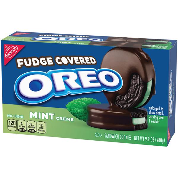 Nabisco Oreo Fudge Covered Mint Creme Sandwich Cookies HyVee Aisles