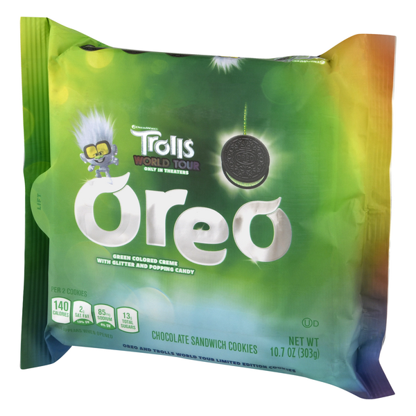 Oreo Trolls World Tour Green Colored Creme Chocolate Sandwich Cookies ...