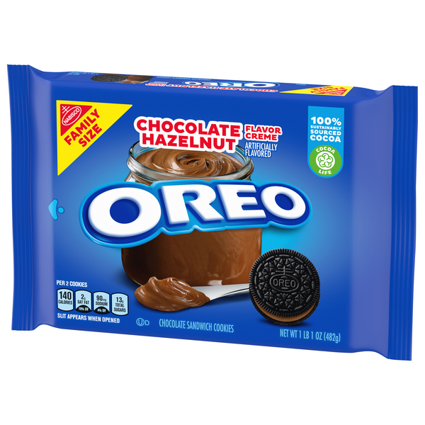 Nabisco Oreo Chocolate Hazelnut Flavor Creme Chocolate Sandwich Cookies ...