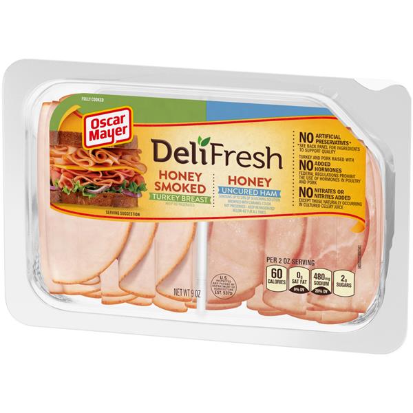 Oscar Mayer Deli Fresh Honey Combo Honey Smoked Turkey Breast/Honey Ham ...