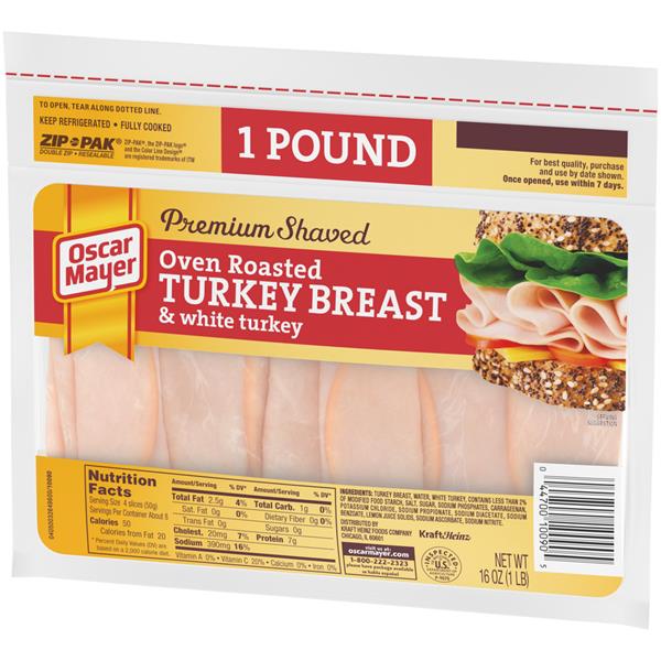 Oscar Mayer Premium Shaved Oven Roasted Turkey Breast & White Turkey