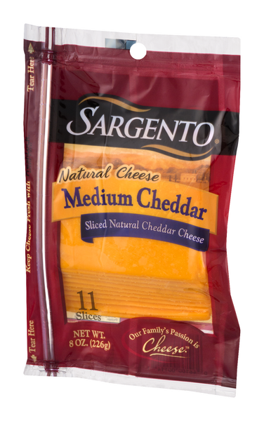 Sargento Sliced Natural Medium Cheddar Cheese 11Ct | Hy-Vee Aisles ...