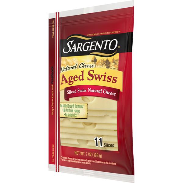 Sargento Natural Aged Swiss Cheese 11Ct HyVee Aisles Online Grocery