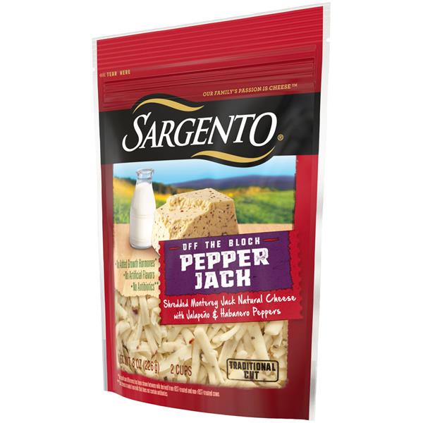 Sargento Off the Block Pepper Jack Traditional Cut Shredded Cheese Hy