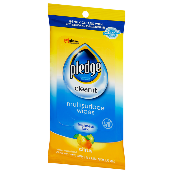 Pledge PreMoistened Everyday Wipes Multi Surface 25 CT HyVee