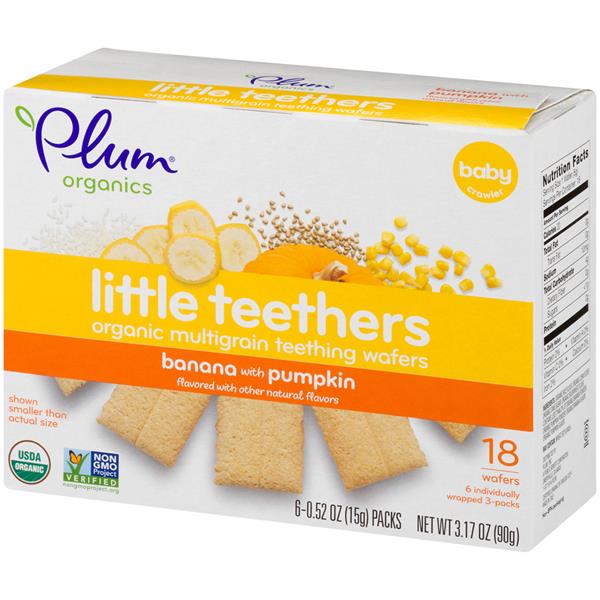 Plum Organics Little Yums Organic Teething Wafers Pumpkin & Banana 6