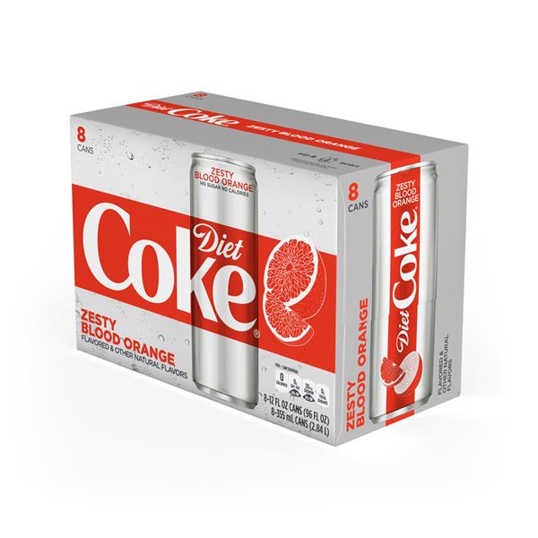 Diet Coke Zesty Blood Orange Cola 8Pk HyVee Aisles Online Grocery Shopping